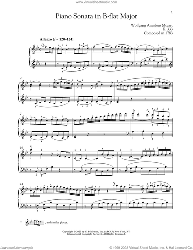 Piano Sonata In B-flat Major, K. 333