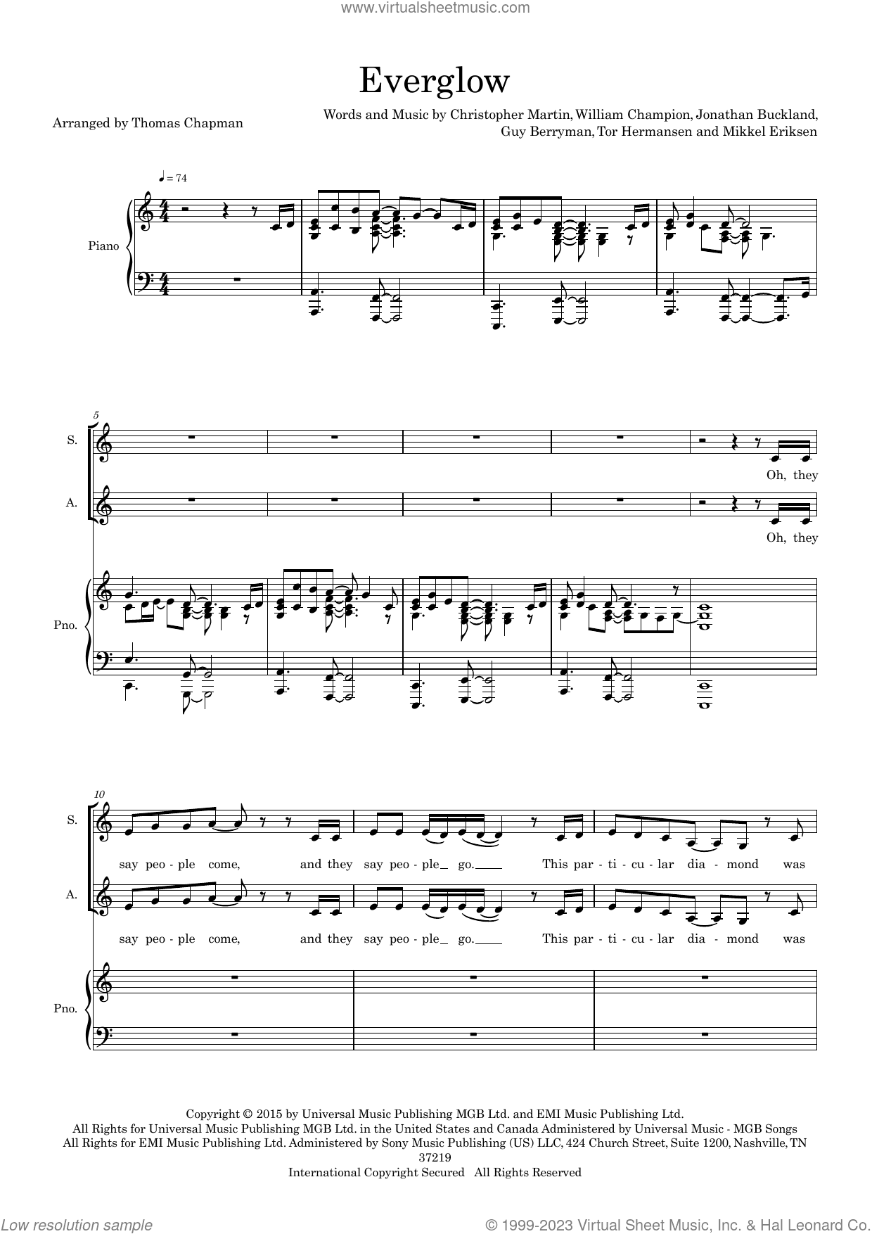 Everglow (arr. Thomas Chapman)