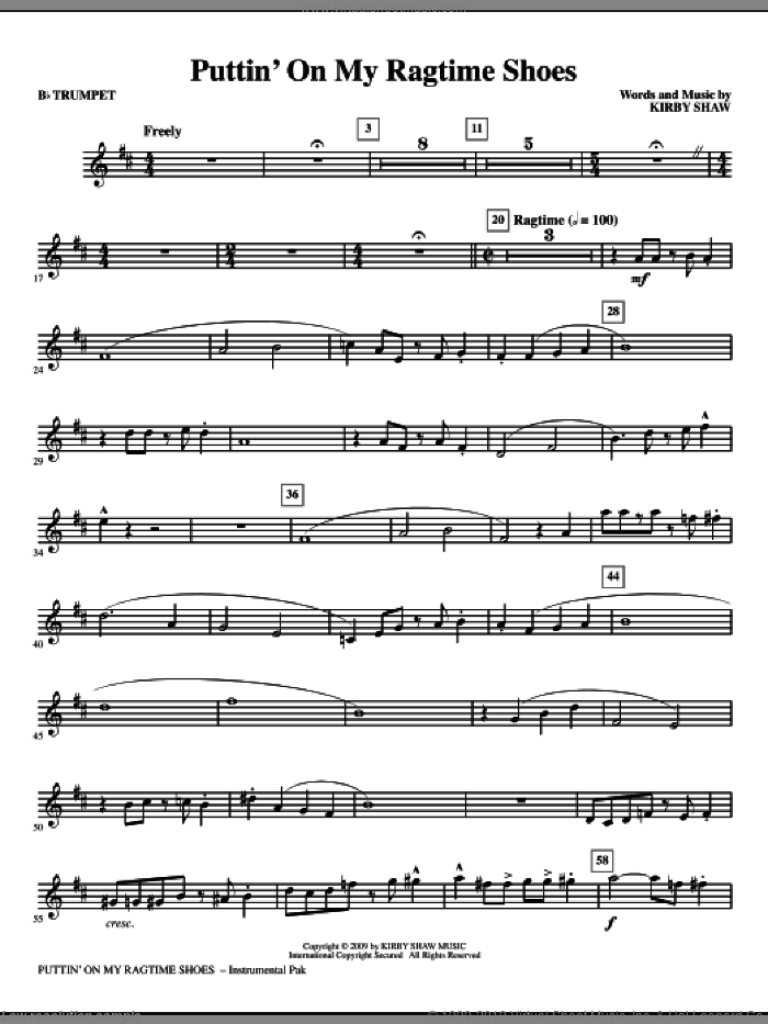 Puttin' On My Ragtime Shoes (complete set of parts)
