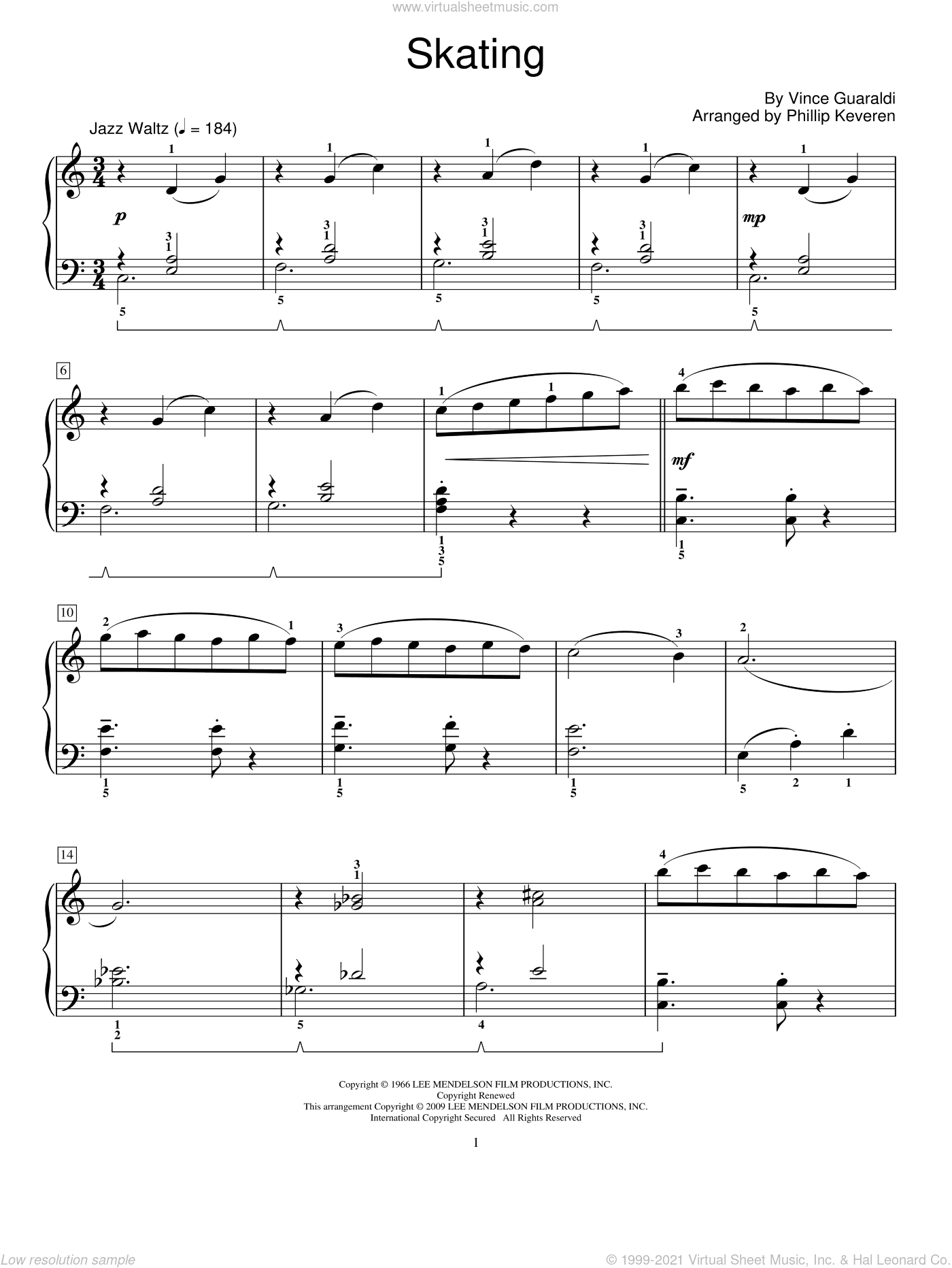 Skating (arr. Phillip Keveren)