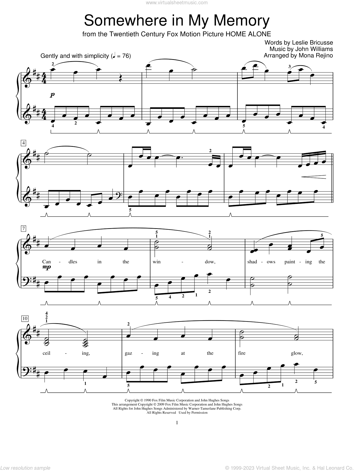 Somewhere In My Memory (arr. Mona Rejino)