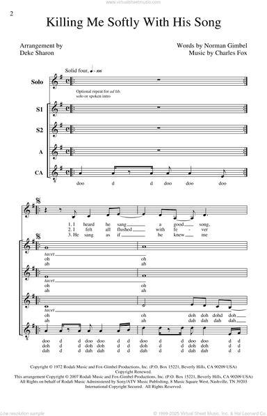 Killing Me Softly With His Song (arr. Deke Sharon)
