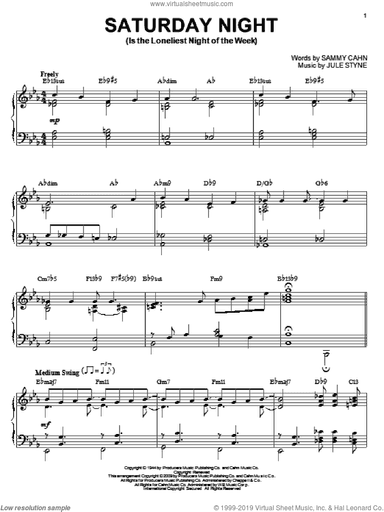 Saturday Night (Is The Loneliest Night Of The Week) (arr. Brent Edstrom)