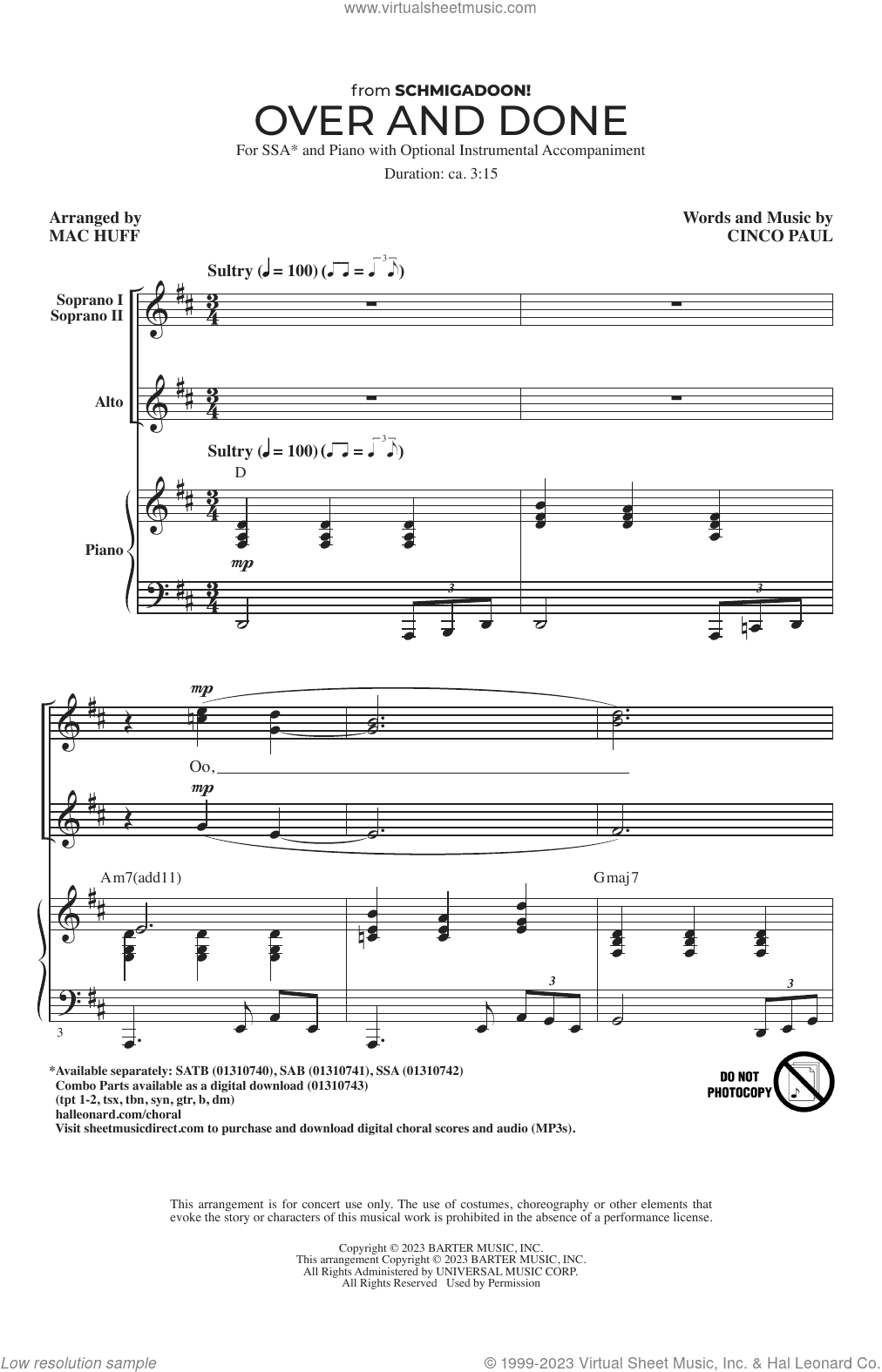 Over And Done (from Schmigadoon!) (arr. Mac Huff)
