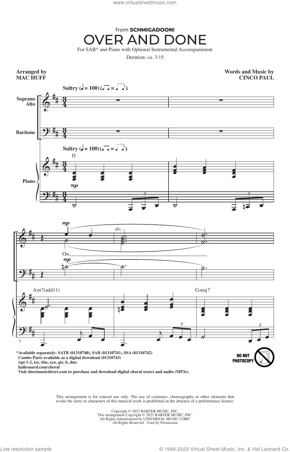 Over And Done (from Schmigadoon!) (arr. Mac Huff)
