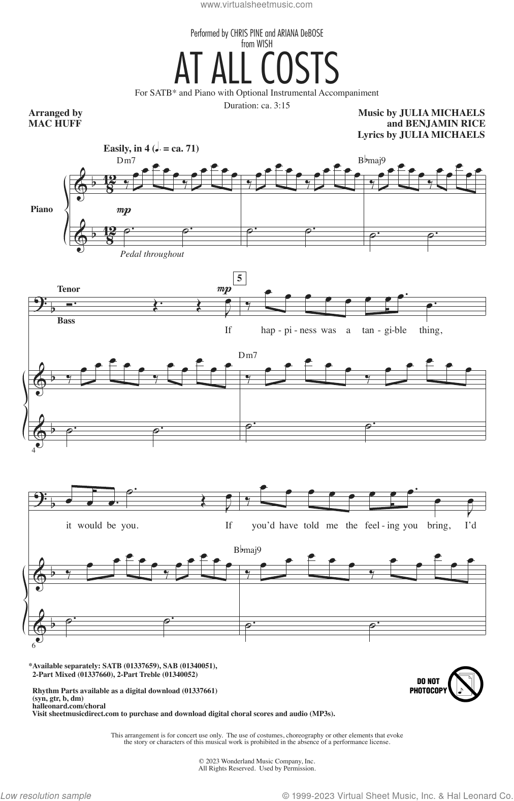 At All Costs (from Wish) (arr. Mac Huff)