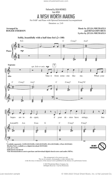A Wish Worth Making (from Wish) (arr. Roger Emerson)