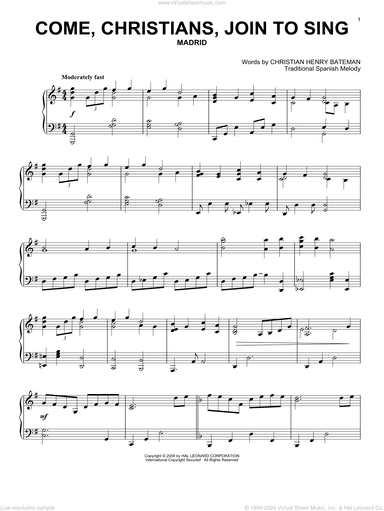 Come, Christians, Join To Sing, (intermediate)