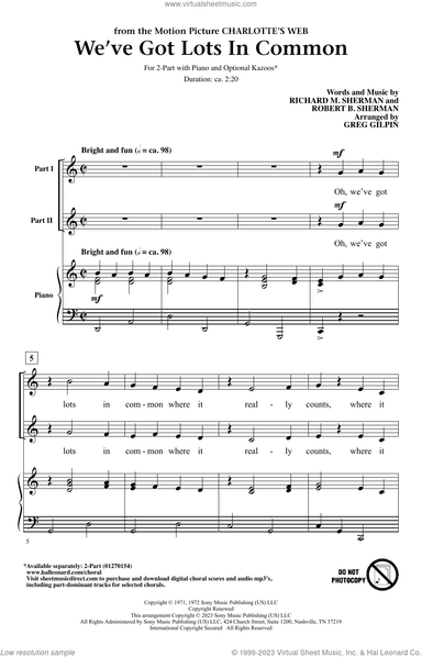 We've Got Lots In Common (from Charlotte's Web) (arr. Greg Gilpin)