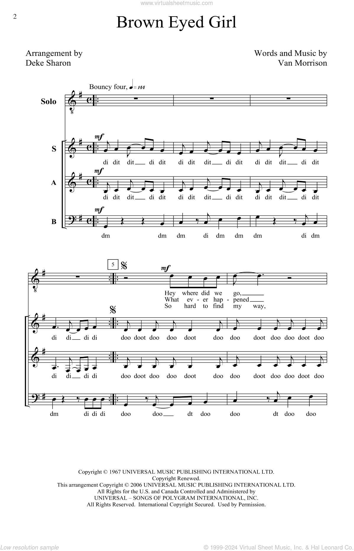 Brown Eyed Girl (arr. Deke Sharon)