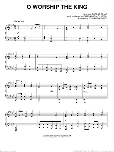 O Worship The King, (intermediate)