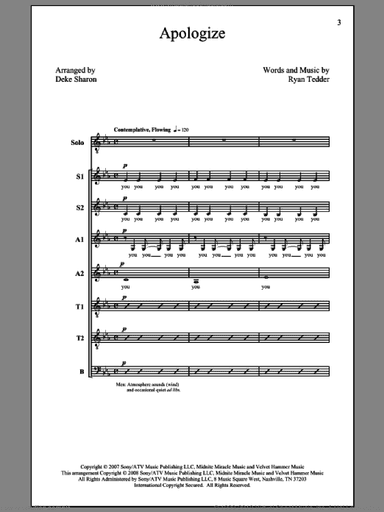 Apologize (feat. OneRepublic) (arr. Deke Sharon)