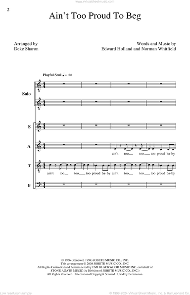 Ain't Too Proud To Beg (arr. Deke Sharon)