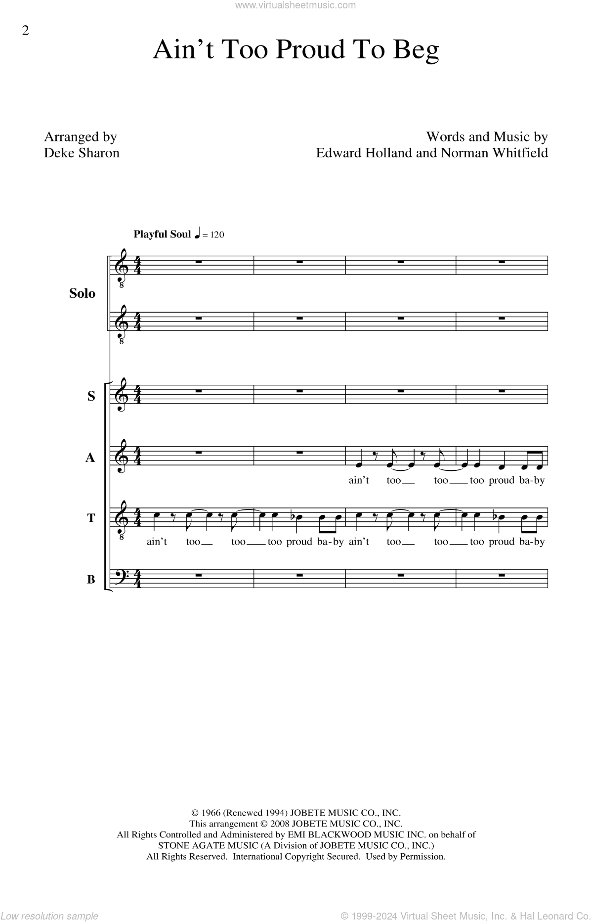 Ain't Too Proud To Beg (arr. Deke Sharon)