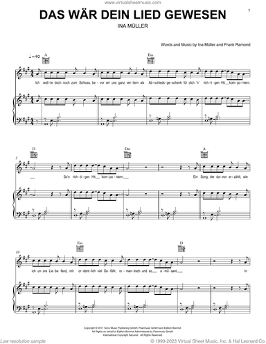 Das war dein Lied gewesen