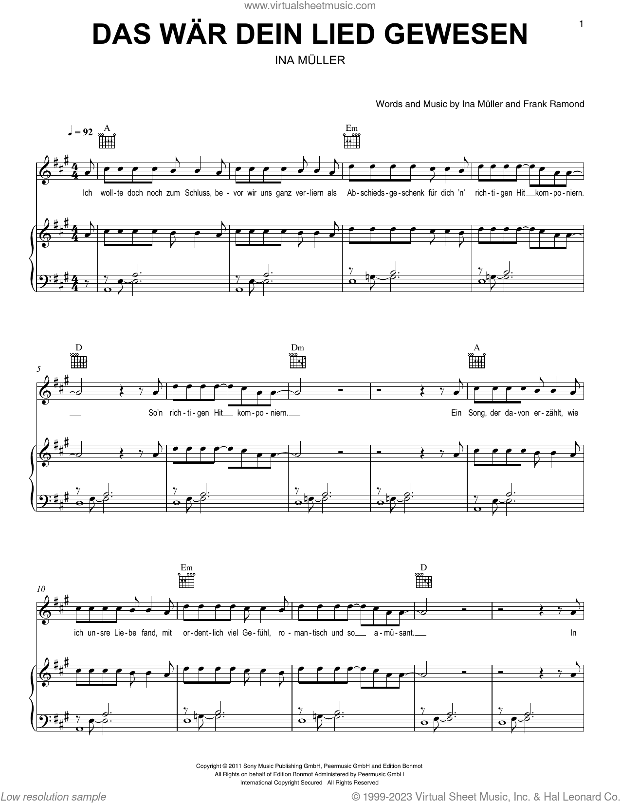 Das war dein Lied gewesen