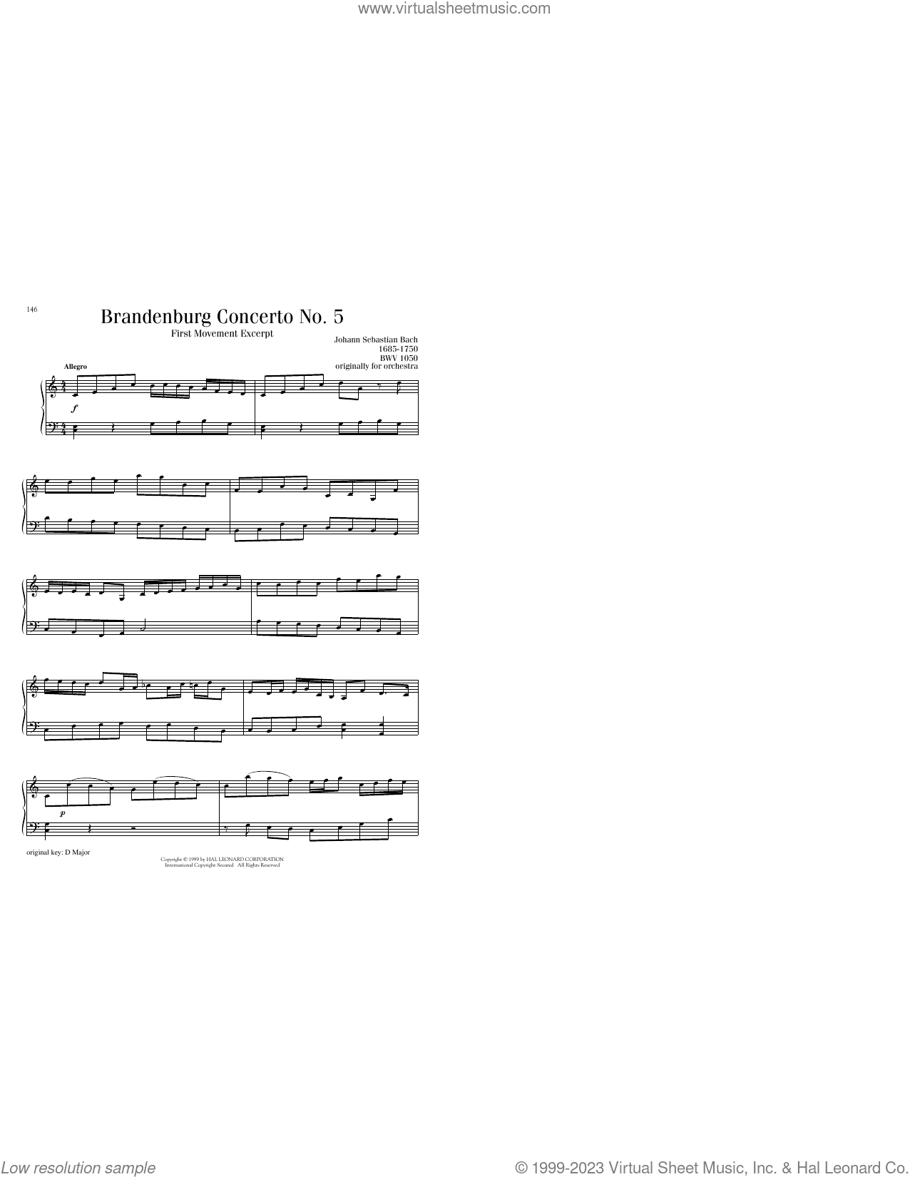 Brandenburg Concerto No. 5 in D Major, First Movement Excerpt