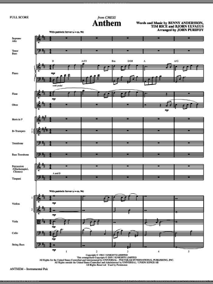 Anthem (from Chess) (COMPLETE)
