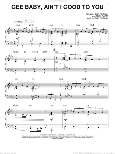 Gee Baby, Ain't I Good To You (arr. Brent Edstrom)