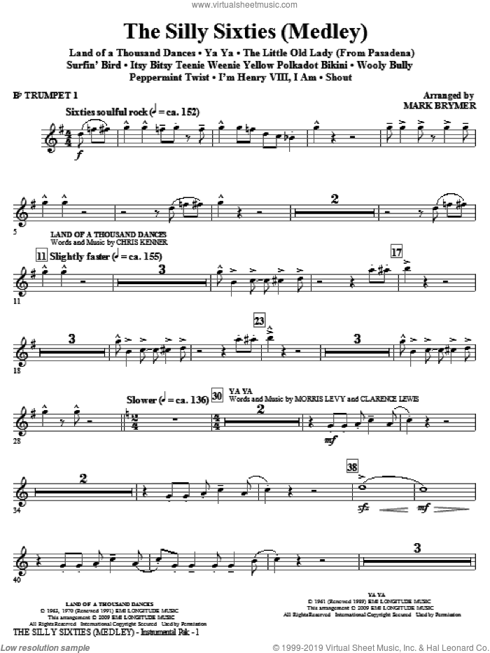 The Silly Sixties (Medley) (complete set of parts)