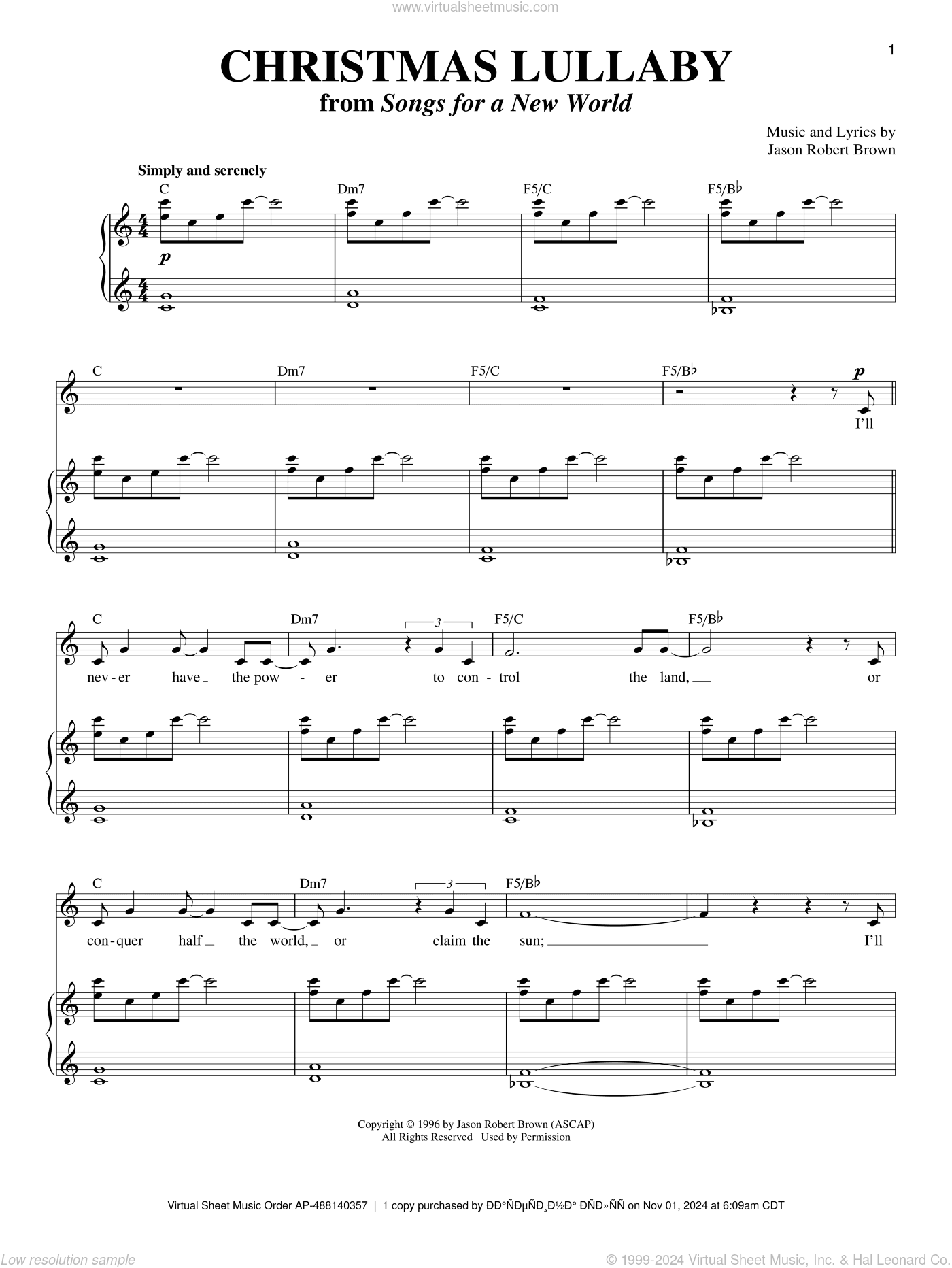 Christmas Lullaby (from Songs for a New World)