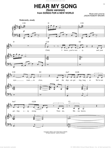 Hear My Song [Solo version] (from Songs for a New World)