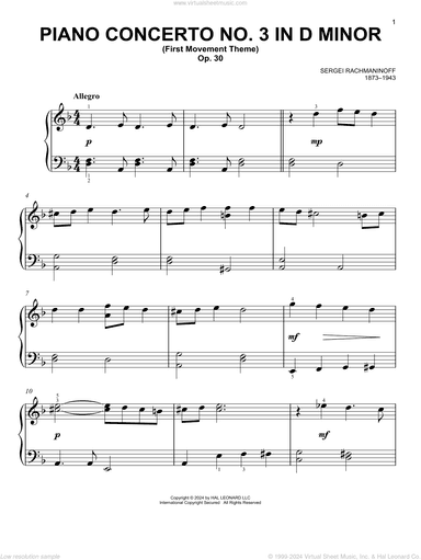 Piano Concerto No. 3 In D Minor, Op. 30