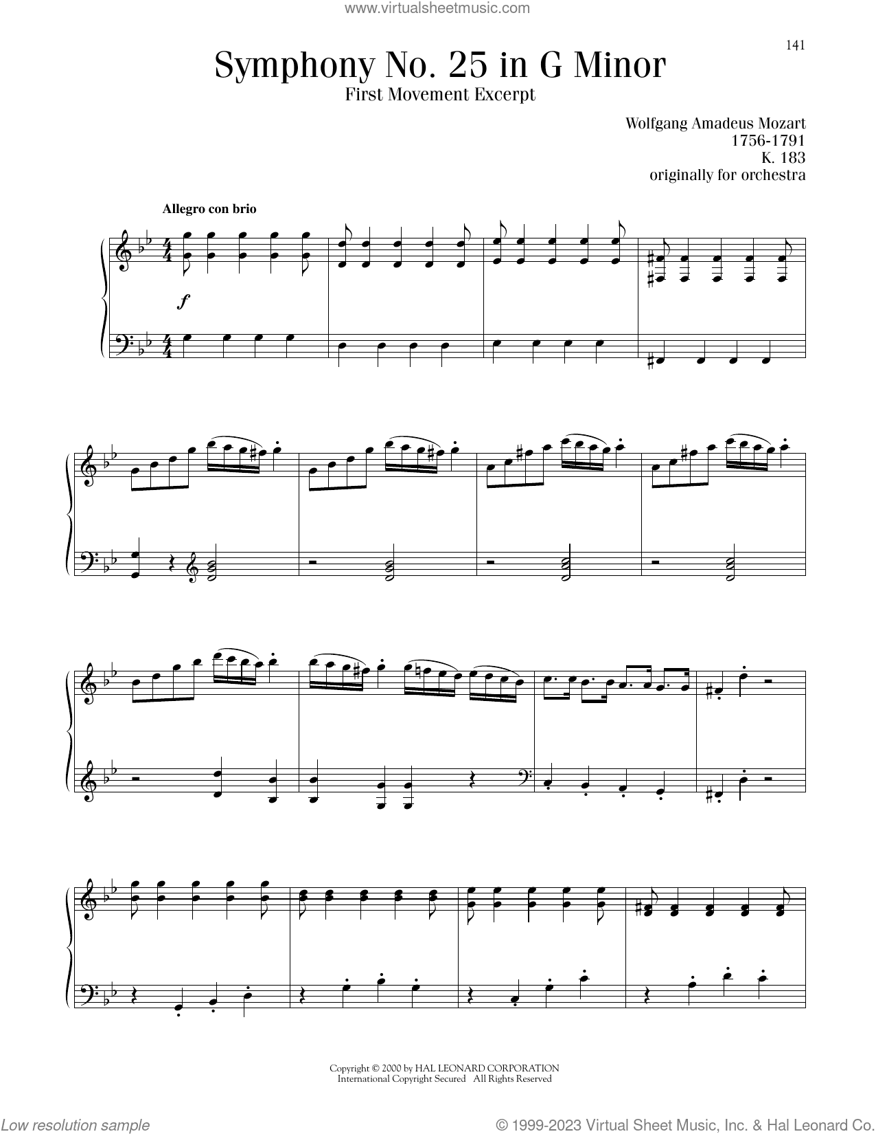 Symphony No. 25, First Movement Excerpt
