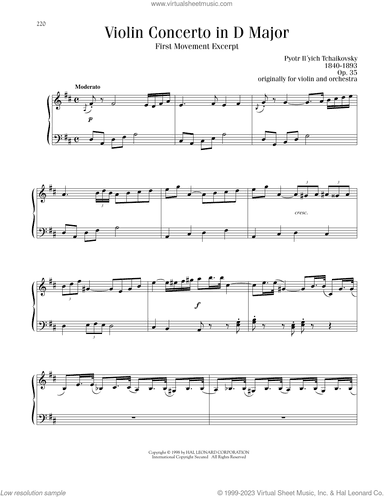 Violin Concerto in D Major, Op. 35, First Movement Excerpt