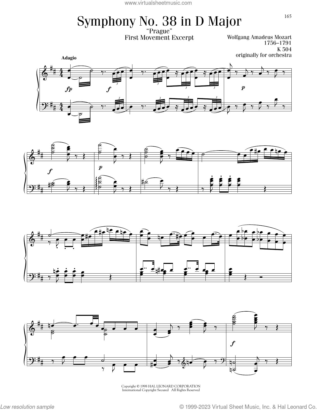 Symphony No. 38 in D Major ("Prague"), First Movement Excerpt