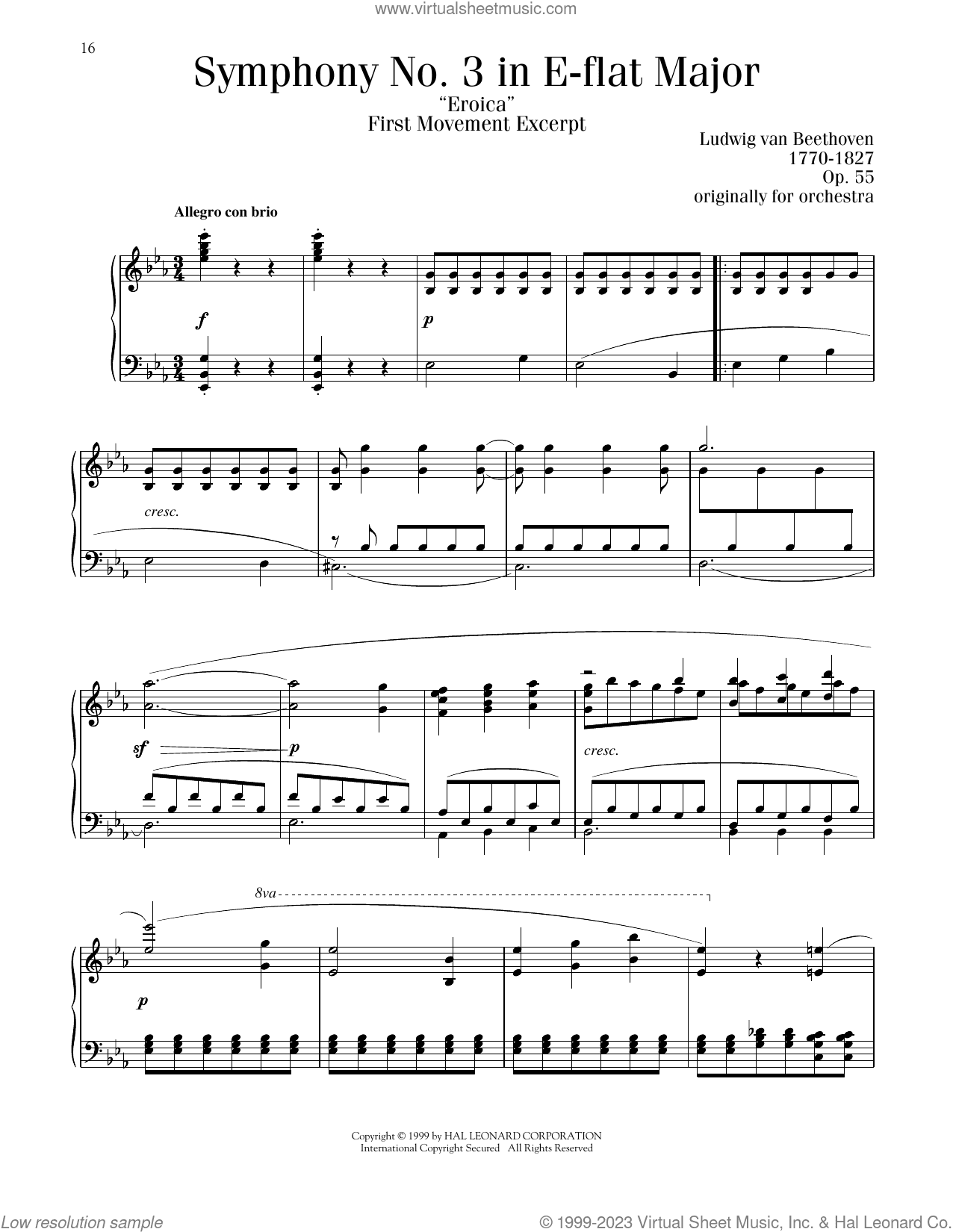 Symphony No. 3 In E-Flat Major, Op. 55