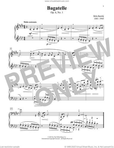 Bagatelle, Op. 6, No. 1