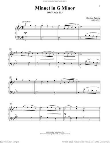 Minuet In G Minor, BWV Anh. 115