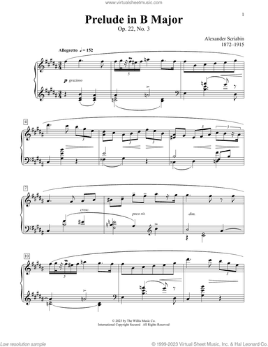 Prelude In B Major, Op. 22, No. 3