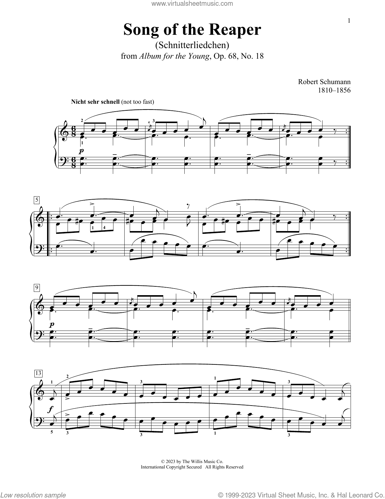 Song Of The Reaper (Schnetterliedchen), Op. 68, No. 18