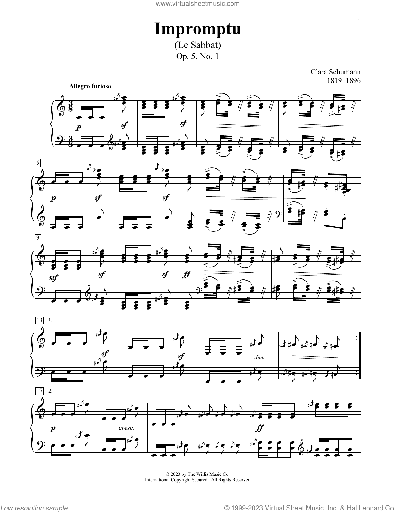 Impromptu (Le Sabbat), Op. 5, No. 1