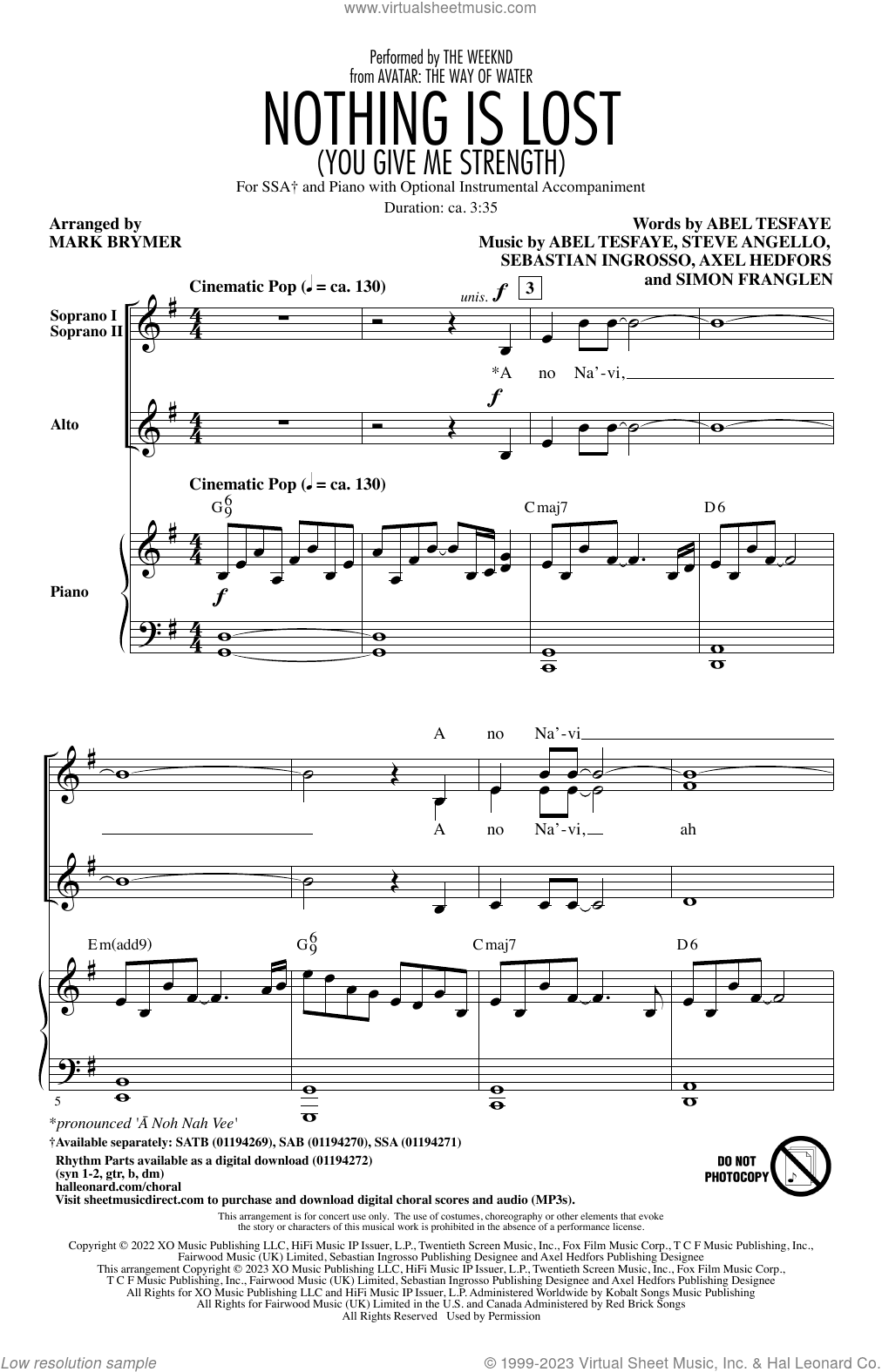 Nothing Is Lost (You Give Me Strength) (arr. Mark Brymer)