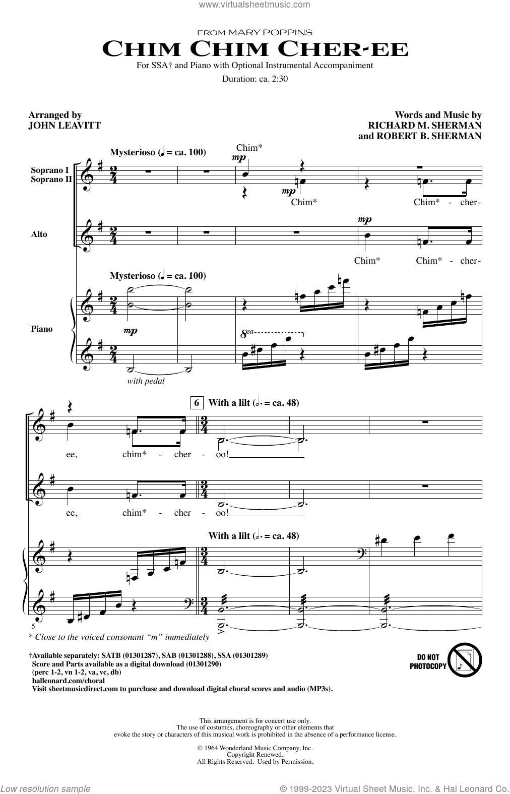 Chim Chim Cher-ee (from Mary Poppins) (arr. John Leavitt)