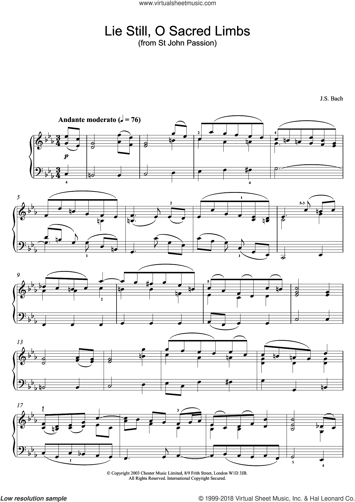 Lie Still, O Sacred Limbs (from St John Passion)