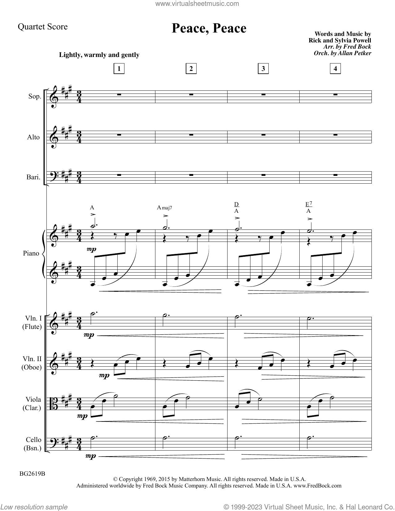 Peace, Peace (arr. Fred Bock) (Quartet Parts)
