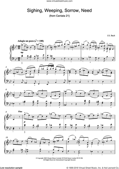 Sighing, Weeping, Sorrow, Need (from Cantata 21)