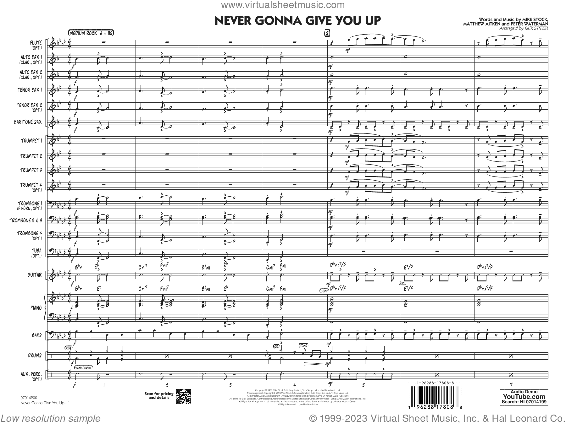 Never Gonna Give You Up (arr. Rick Stitzel)