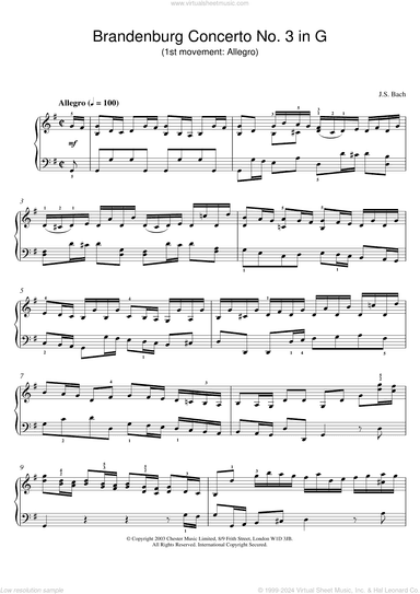 Brandenburg Concerto No. 3 in G (1st movement: Allegro)