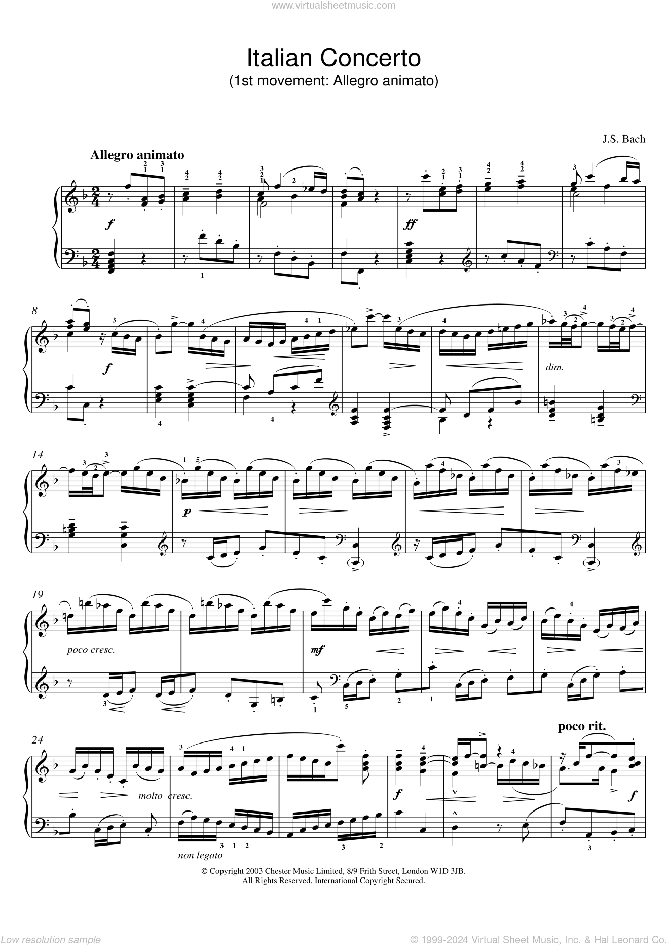 Italian Concerto (1st movement: Allegro animato)
