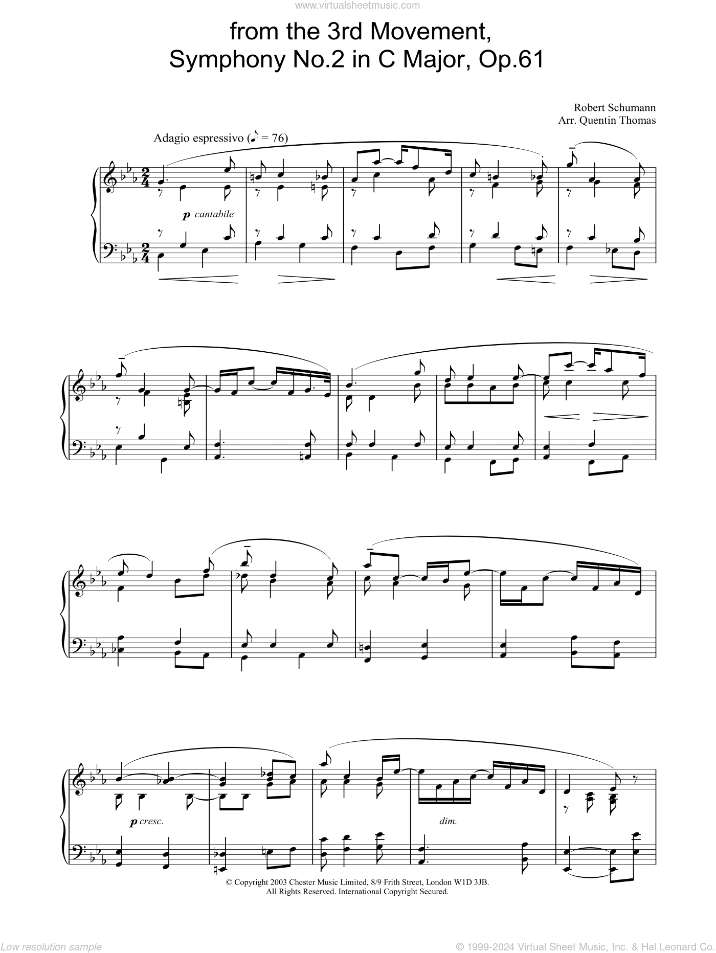 from the 3rd Movement, Symphony No.2 in C Major, Op.61