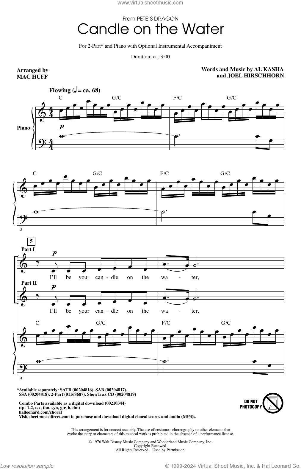 Candle On The Water (from Pete's Dragon) (arr. Mac Huff)
