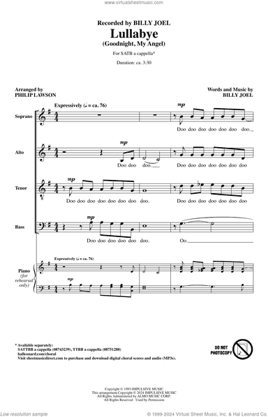 Lullabye (Goodnight, My Angel) (arr. Philip Lawson)