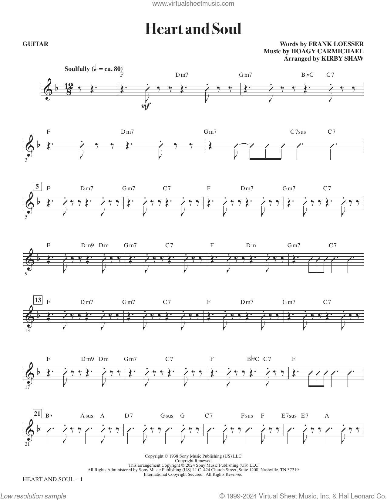 Heart and Soul (arr. Kirby Shaw) (complete set of parts)