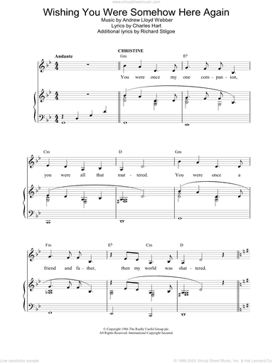 Wishing You Were Somehow Here Again (from The Phantom Of The Opera)