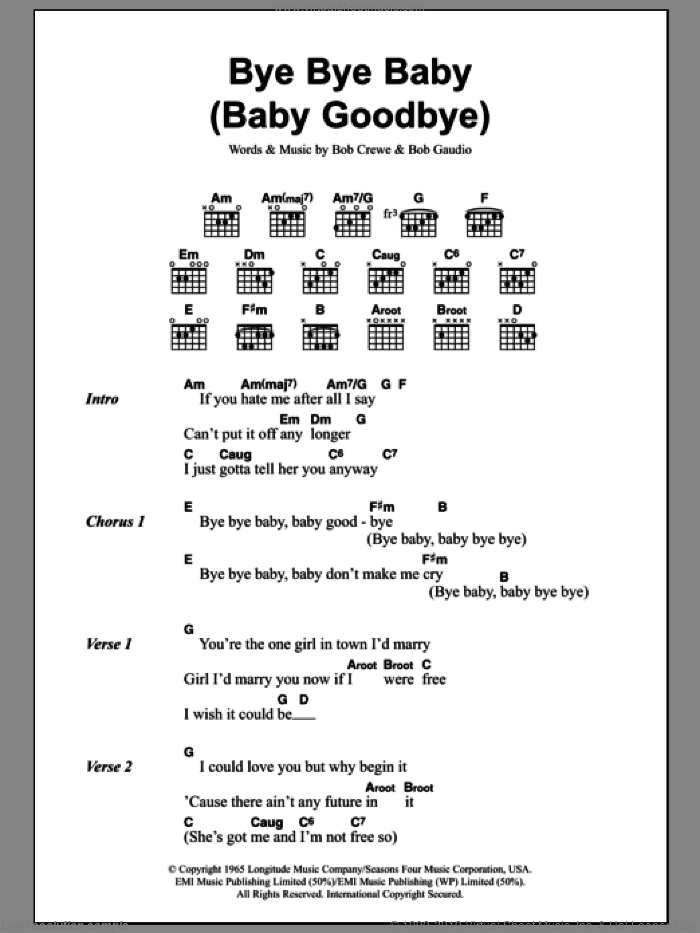Bye Bye Baby (Baby Goodbye)